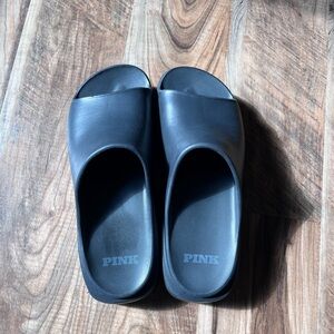 PINK Victoria's Secret Black Slide Sandals